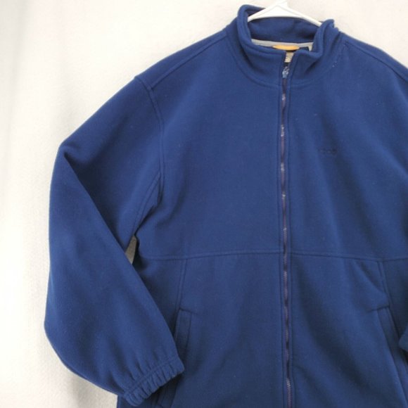 IZOD Jacket Men's Full Zip High Neck Long Sleeve Sweatshirt Fleece Pockets Blue - Picture 9 of 11